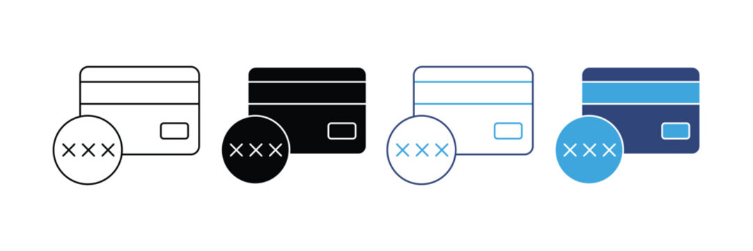 Credit card security icon set. CVC code icon set. vector illustration