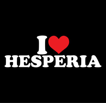 I love hesperia text and graphic design with a prominent silhouette perfect for local pride and community themes vector illustration