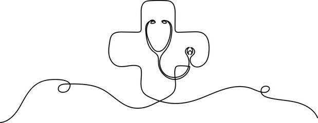 Seamless line art for medical examination and health checkup