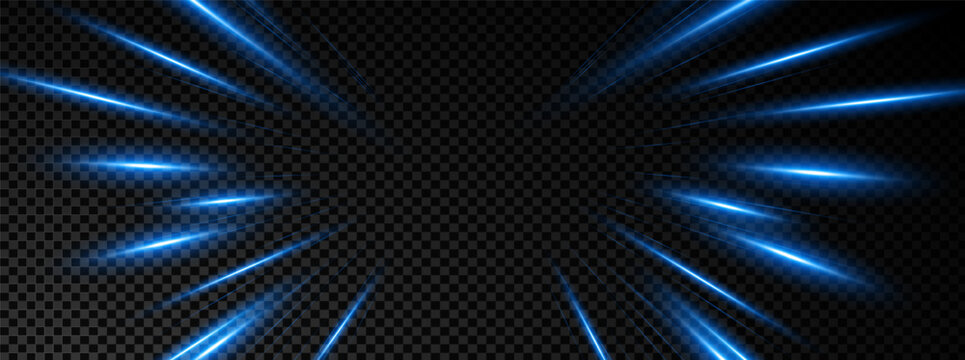 Trail hyperspace lightspeed light with perspective car and road effect texture. Line layout for fast or abstract use. Dynamic vector background for speed.