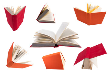 collection of various books isolated on white background. each one is shot separately.