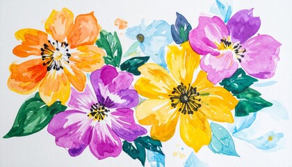 Obraz premium Watercolor illustration of flowers