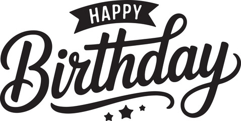 Happy Birthday Calligraphy | Celebration Greeting for Cards, Banners, and Party Invitations