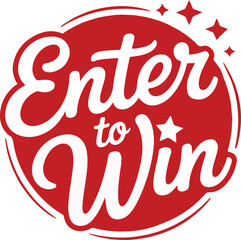 Enter To Win Round Red Sticker | Contest Raffle Promotion for Giveaways and Marketing