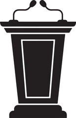 Podium with Microphones Vector Illustration | Public Speaking, Presentation Icon for Conference