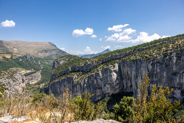 Breathtaking views from The Route des Cr&ecirc;tes on the Gorges du Verdon  a deep, steep canyon formed by the Verdon River located in the Alpes-de-Haute-Provence region of Southeastern France.