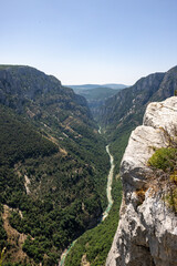 Breathtaking views from The Route des Cr&ecirc;tes on the Gorges du Verdon  a deep, steep canyon formed by the Verdon River located in the Alpes-de-Haute-Provence region of Southeastern France.