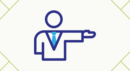 Business man pointing to the right for presentation