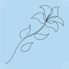 Minimalist Flower Lineart Drawing with Continuous Stroke