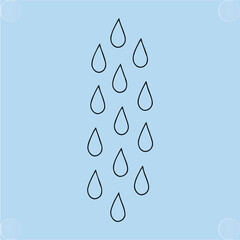 Simple Outline Rain Drops Vector Graphic Illustration