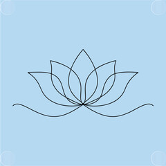 Elegant Line Art Lotus Flower for Spiritual Wellness and Meditation