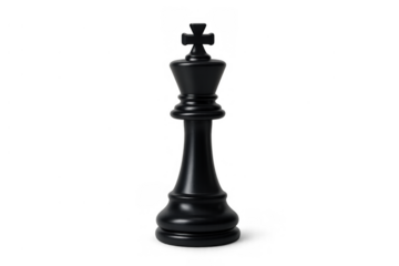 Black chess king isolated, symbolizing strategy, power, and leadership in games, business, and political concepts
