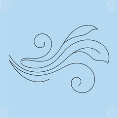 Elegant Organic Swirl Line Design Element with Smooth Flow
