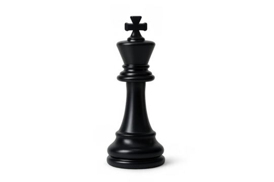 Black chess king isolated, symbolizing strategy, power, and leadership in games, business, and political concepts