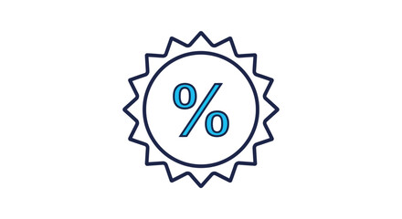 Discount percentage icon with jagged border