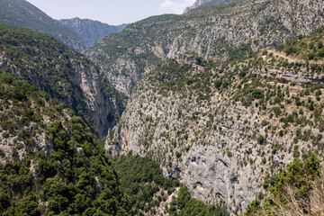 Breathtaking views from The Route des Cr&ecirc;tes on the Gorges du Verdon  a deep, steep canyon formed by the Verdon River located in the Alpes-de-Haute-Provence region of Southeastern France.