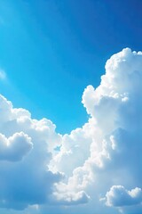 A vibrant, abstract image depicting a boundless blue sky filled with fluffy white clouds, symbolizing limitless potential and innovative thinking for new business ventures , business, innovation