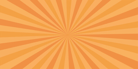 Obraz premium An abstract sunburst illustration of orange and yellow rays creates a warm summer vector design