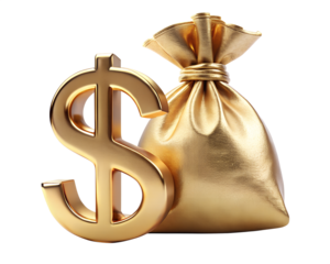 3D glossy bag with money dollar, currency, 3d, dollar sign, banking, market, success, concept, illustration, icon, golden, symbol, money, sign, gold, finance, cash, euro, investment, financial, metal,