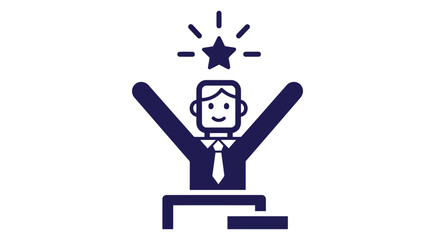 Successful businessman celebrating achievement