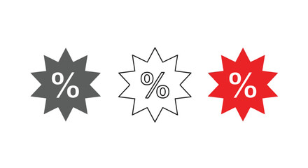 Illustration of three discount percentage icons