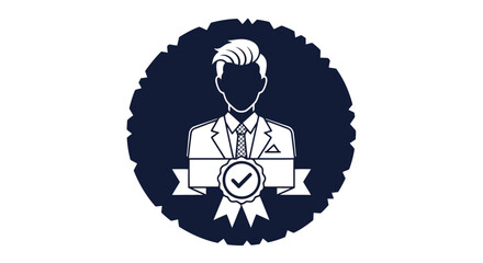Professional man with ribbon badge