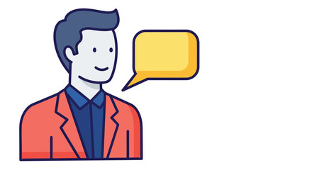 Professional man with speech bubble