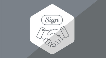 Handshake icon representing agreement and signing a contract or partnership
