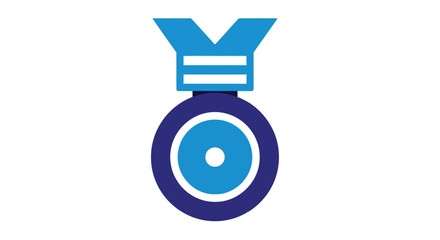 Illustration of a blue medal with a ribbon