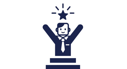 Illustration of a successful businessman with a star