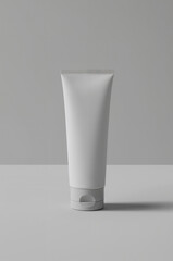 White Cream Tube For Mockup on White Background