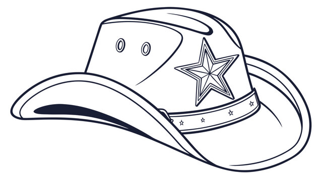 Dallas Cowboy Hat Outline &ndash; Texas Western Heritage Rustic Americana Lone Star Pride Vector Design