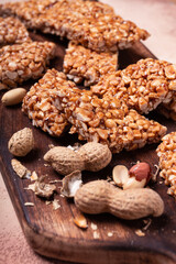 kozinaki with peanuts, dessert, gozinaki, traditional Georgian cuisine, no people,