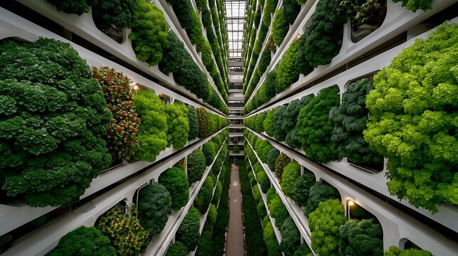 Futuristic hydroponic garden growing fresh plants high resolution picture