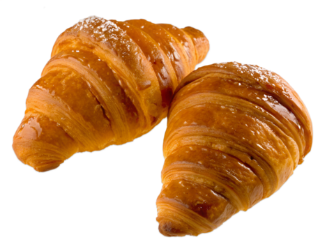 croissant isolated on white background, food concept, Generative AI