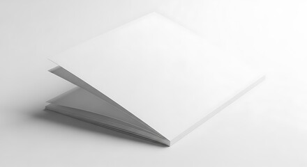 Naklejka premium Blank square brochure or booklet mockup with open pages, perfect for design presentation, isolated on white background