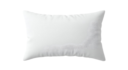 White Pillow Mockup with Lace Border on Transparent Background