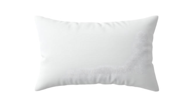 White Pillow Mockup with Lace Border on Transparent Background