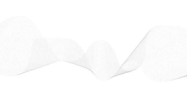 Abstract wave element for design. Digital frequency track equalizer. Stylized line art background. Vector illustration. Wave with lines created using blend tool. smooth gray