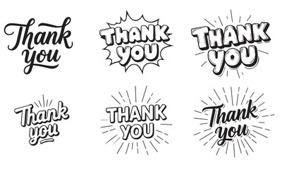 set of thanks vector