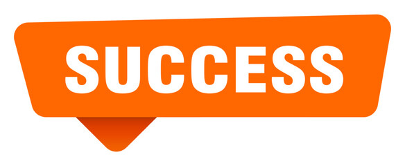 success sticker. success orange sign isolated on transpatent background