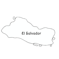 	
El Salvador continuous line map. line art of el Salvador map. single outline vector illustration	
