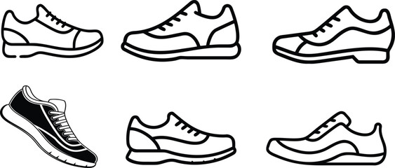 Obraz premium Running Shoe Icon Vector set