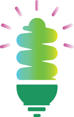 Modern flat illustration of lightbulb combined with leaf and plant representing eco innovation, sustainable energy and green technology concept.