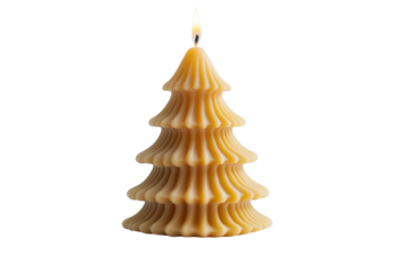 Winter Holiday Tree Candle PNG with Transparent Background