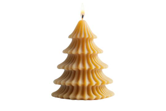 Winter Holiday Tree Candle PNG with Transparent Background