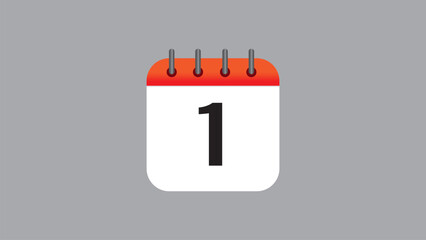 Flat Design Calendar Icon Vector Illustration (Date, Time Management, Schedule Symbol)