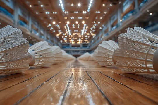 Closeup Of Handmade Shuttlecocks On Rustic Table High Resolution Picture