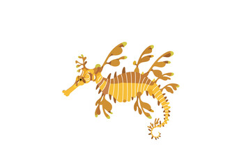 Leafy Sea Dragon Swimming in Ocean.