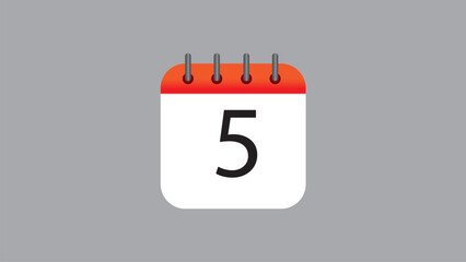 Flat Design Calendar Icon Vector Illustration (Date, Time Management, Schedule Symbol)